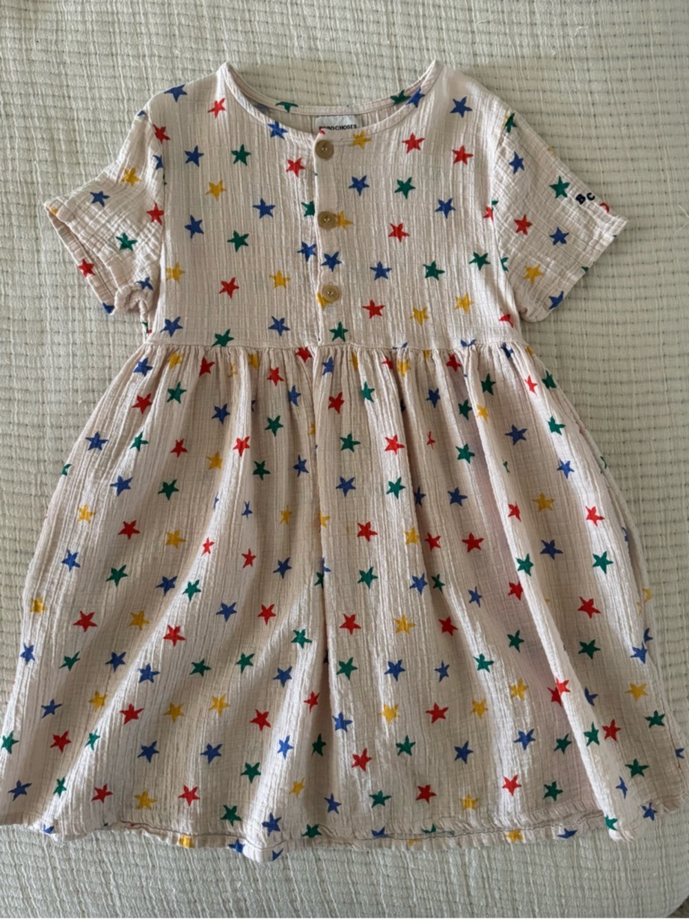 Bobo Choses Muslin Stars , Short Sleeve Dress